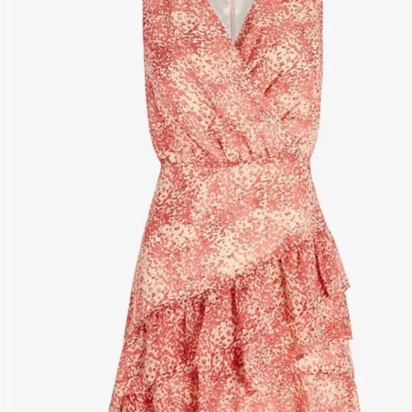 Paisley Ruffle Wrap Front Dress size Large express women's - Picture 5 of 8